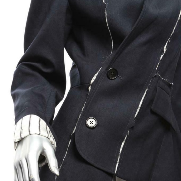 MONSE NAVY BLUE DECONSTRUCTED SLASHED JACKET BLAZER 4 NWOT - Picture 16 of 16